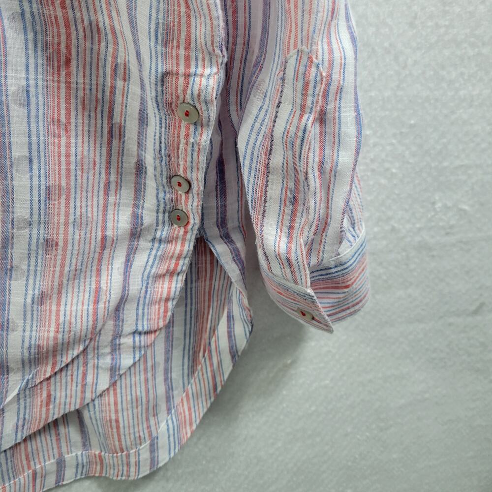 Maeve By Anthropologie  Button Front Striped Tunic Blouse Size S 91924-0884 - Picture 8 of 9